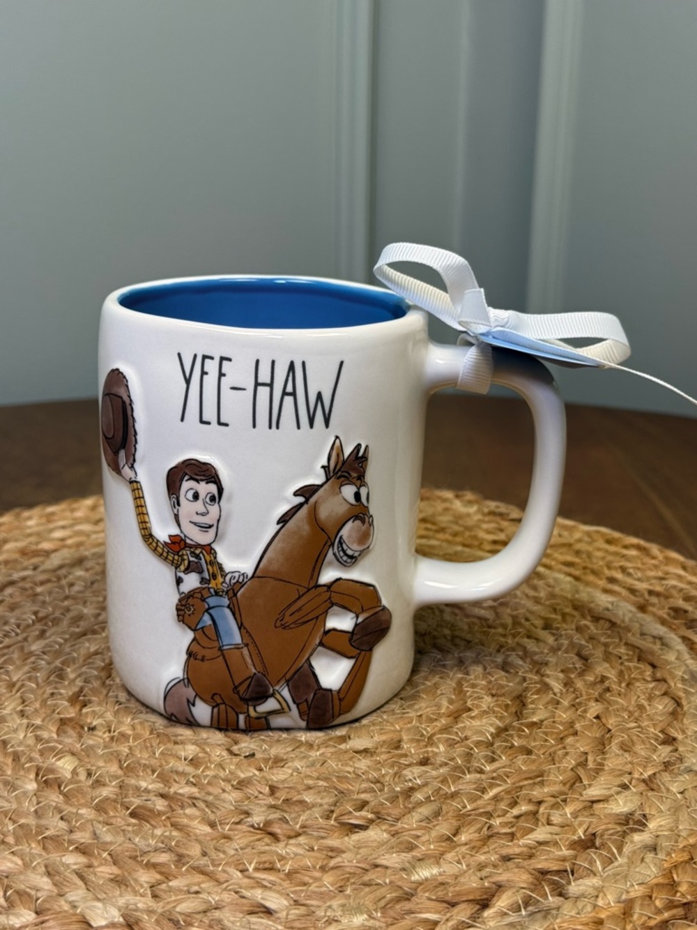 Rae Dunn Disney Pixar Woody & Bullseye Toy Story Mug Blue Interior New Release